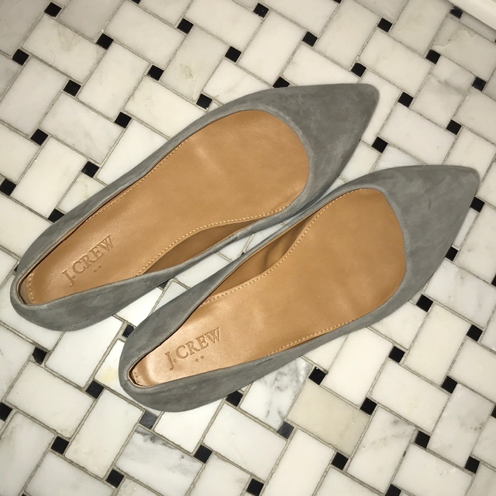Grey Suede J. Crew Flats